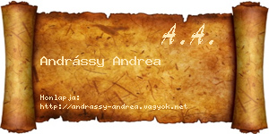 Andrássy Andrea névjegykártya